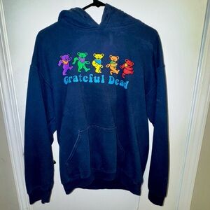 Vintage Liquid Blue Grateful Dead Hoodie with Marching Bears Size Medium